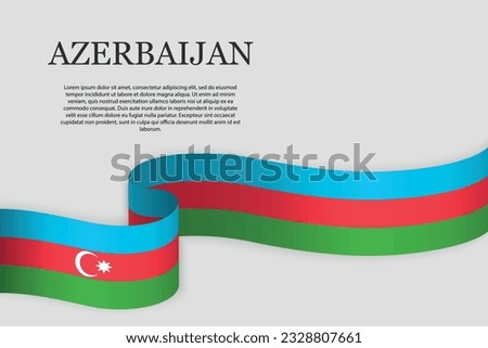 Ribbon flag of Azerbaijan . Abstract background