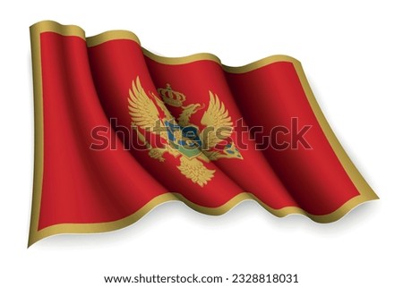 Realistic waving flag of Montenegro