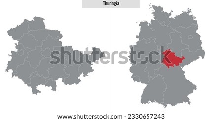 map of Thuringia state of Germany and location on German map