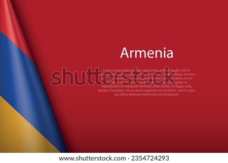 3d national flag Armenia isolated on background with copyspace