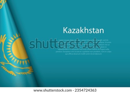 3d national flag Kazakhstan isolated on background with copyspace