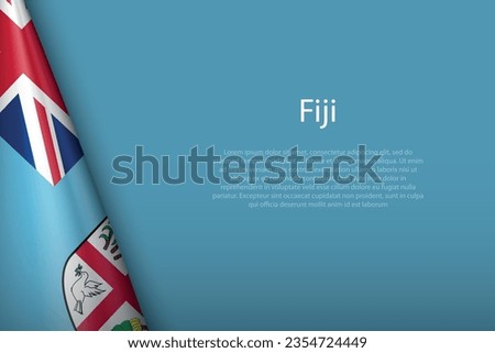3d national flag Fiji isolated on background with copyspace