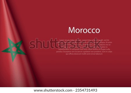 3d national flag Morocco isolated on background with copyspace