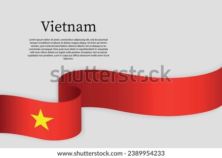 Ribbon flag of Vietnam. Celebration background template