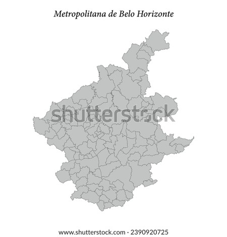 map of Metropolitana de Belo Horizonte is a mesoregion in Minas Gerais state with borders municipalities