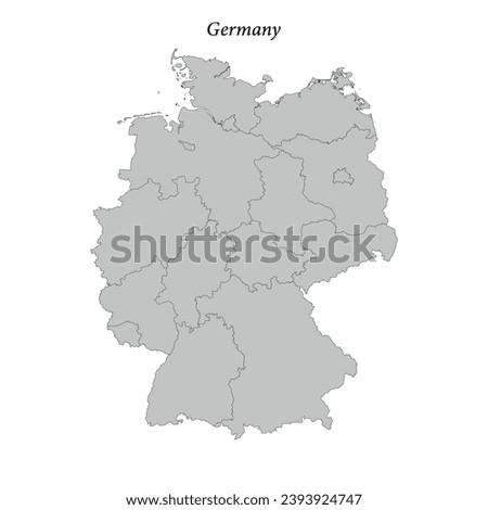 Simple flat Map of Germany with district borders 