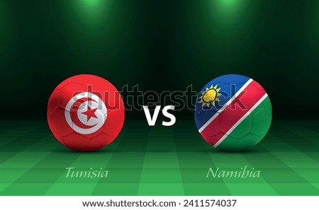 Tunisia vs Namibia football scoreboard broadcast template for soccer africa tournament 2023