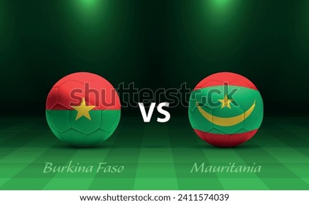 Burkina Faso vs Mauritania football scoreboard broadcast template for soccer africa tournament 2023