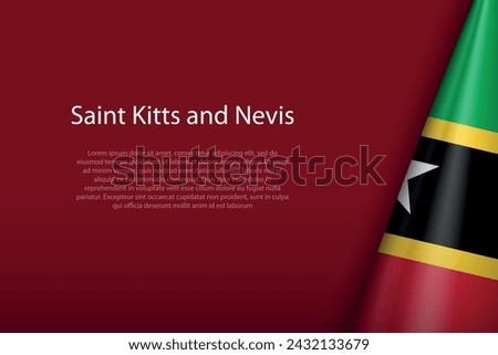 Saint Kitts and Nevis national flag isolated on dark background with copyspace