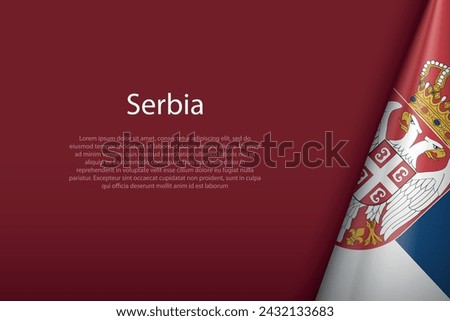 Serbia national flag isolated on dark background with copyspace