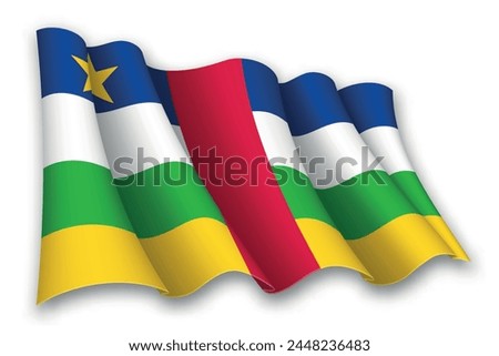 Realistic waving flag of Central African Republic isolated on white background