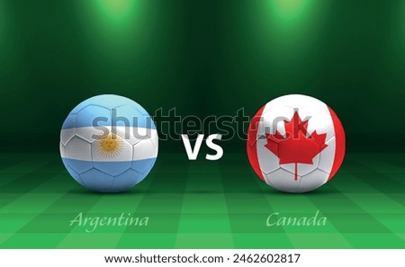 Argentina vs Canada soccer scoreboard broadcast template America tournament 2024