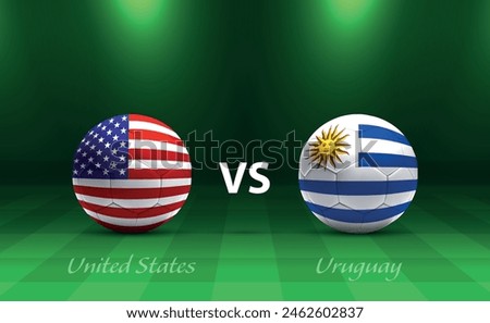 United States vs Uruguay soccer scoreboard broadcast template America tournament 2024