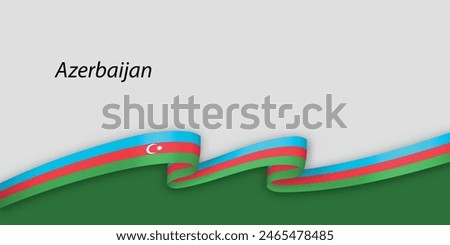 3d ribbon with national flag Azerbaijan isolated on white background with copyspace