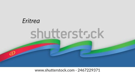 3d ribbon with national flag Eritrea isolated on white background with copyspace