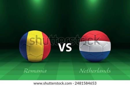 Romania vs Netherlands soccer scoreboard broadcast template 