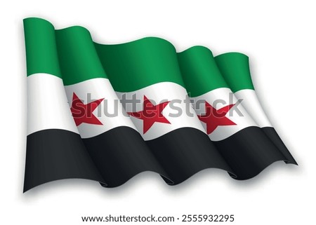 New Flag of Syrian Arab Republic, symbol of Syria