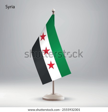 New Flag of Syrian Arab Republic, symbol of Syria