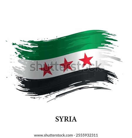 New Flag of Syrian Arab Republic, symbol of Syria