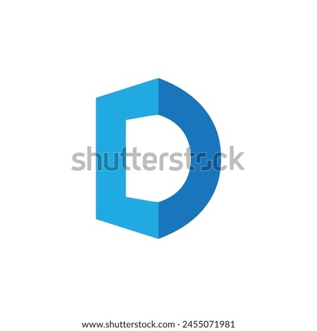 D Letter Alphabet Abstract vector text logo.letter d logo perspective effect. 