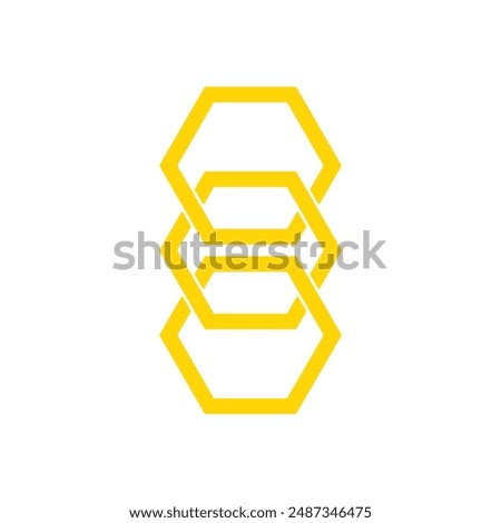 Hexagonal chain links logo. Tech connection concept.