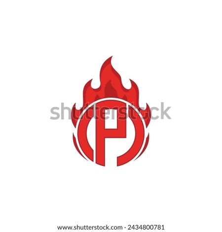 Vector letter P circle of fire logo design template inspiration, vector illustration.