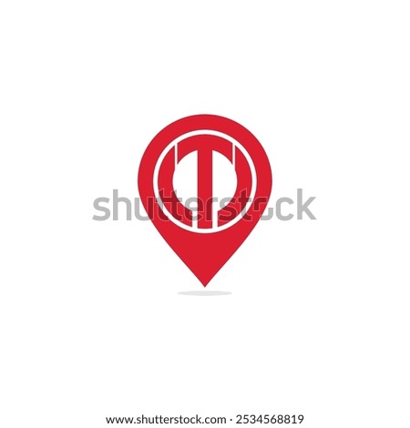 Vector letter T pin point logo design template inspiration, vector illustration.