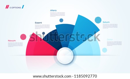 Vector circle chart design, modern template for creating infographics, presentations, reports, visualizations. Global swatches.