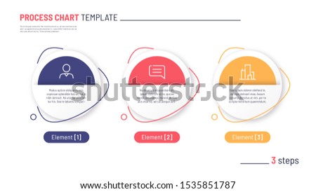 Vector infographic process chart template. Three steps.