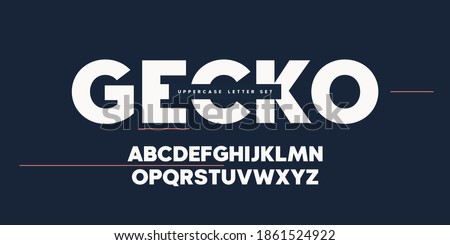 Vector sans serif uppercase letter set, alphabet, typography.