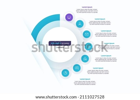 Seven option circle infographic design template. Vector illustration.