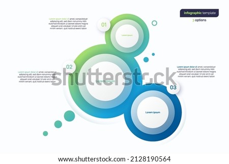 Abstract vector gradient minimalistic infographic template composed of 3 circles.