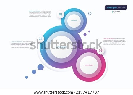 Abstract vector gradient minimalistic infographic template composed of 3 circles.