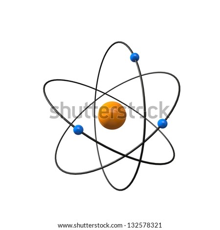 A Three-Dimensional Representation Of An Atom For The Icon View Stock ...