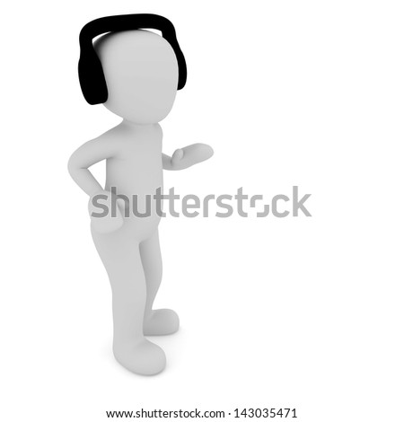The character dances to the music he hears in his headphones