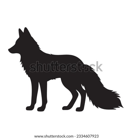 fox silhouette isolated on white background