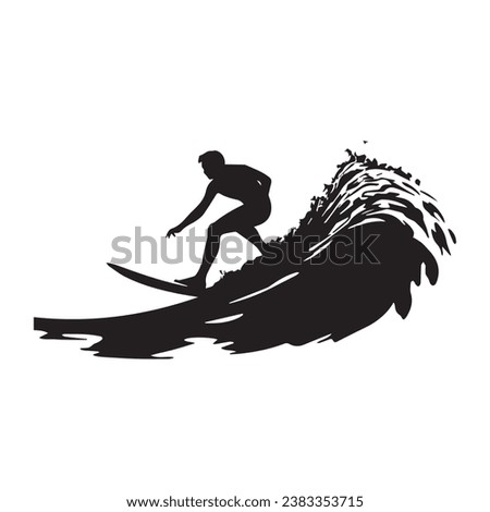 Similar – Image, Stock Photo Silhouette of surfer on beach with surfboard.