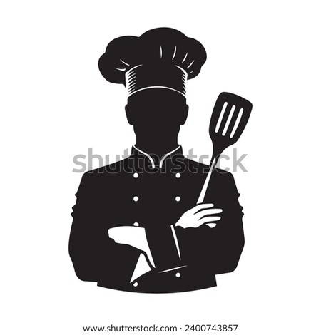 chef silhouette isolated on vector illustration