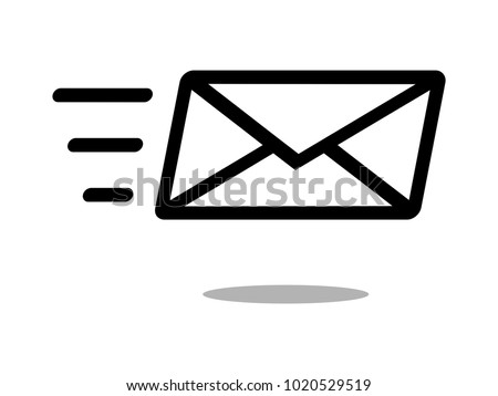 fast mail, email, sms vector icon, email icon. Fyling envelope