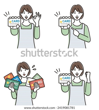 Illustration of a woman holding a credit card