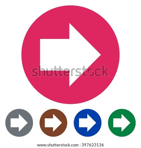 Flat icons right arrow for Web, Mobile and business