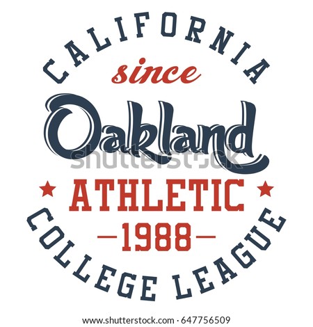 Graphic design oakland athletic for t-shirts