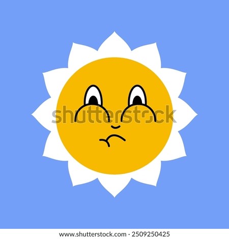 Daisy flower smiling face, cute sunflower emoji for different emotions, great for adding joy to your designs