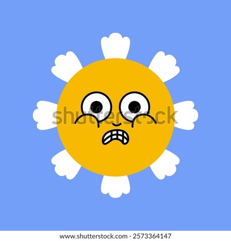 Daisy flower smiling face, cute sunflower emoji for different emotions, great for adding joy to your designs