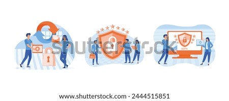 General Privacy Regulation. General rules for data protection GDPR. General Privacy Regulation For Protection Of Personal Data. Set flat vector modern illustration 