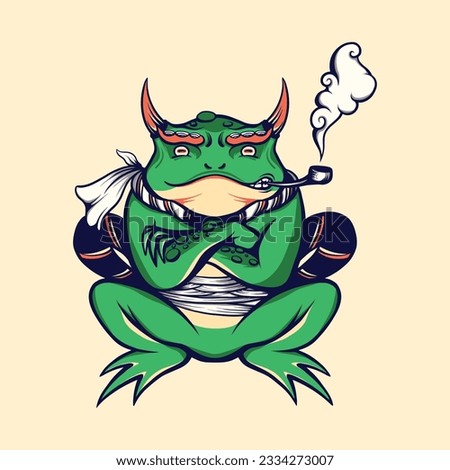 	
the samurai frog vector art