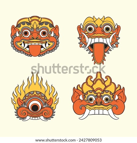 Balinese Barong Mask Vector Art