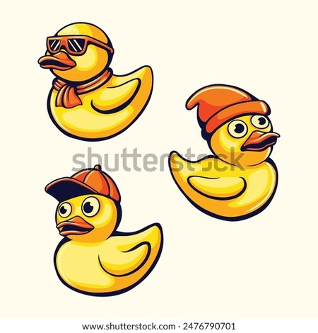 Vector art rubber toy duck design