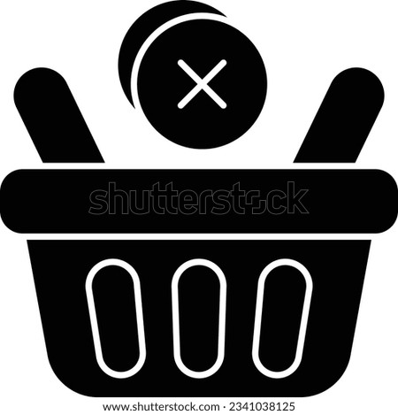  basket close glyph icons design style