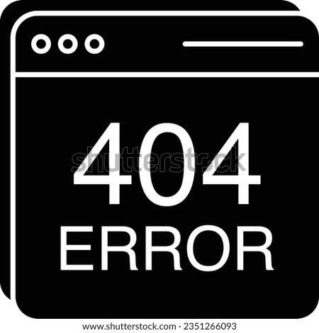 404 error glyph icon design style 